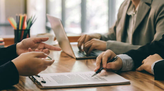 business people contract. agreement was signed co investment business